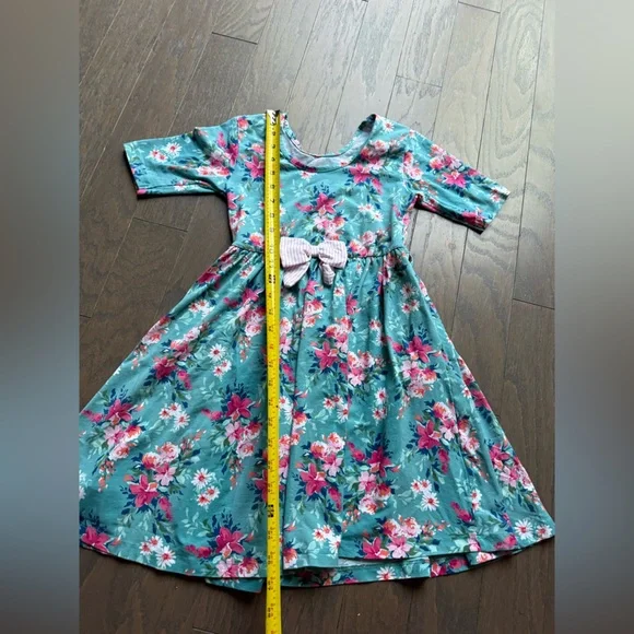 Ruffle Butts Twirl Dress Fancy Me Floral girls size 8 spring summer flowers bow - Picture 3 of 14